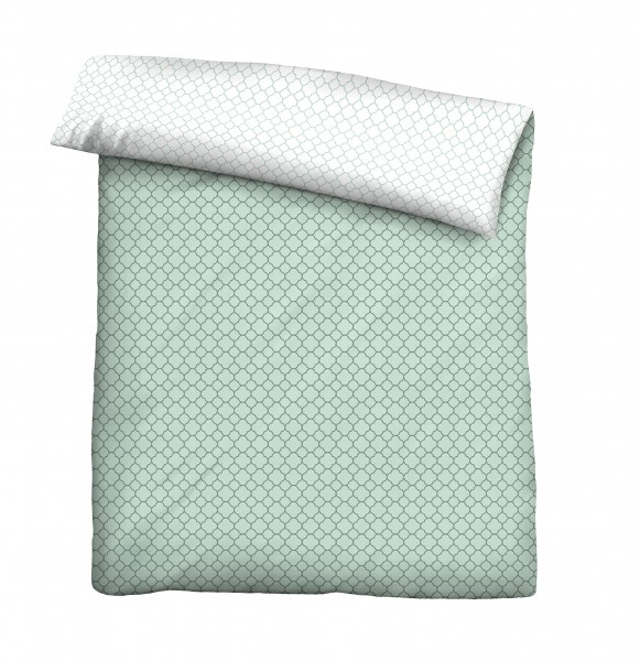 Biberna Mako Satin Bettdeckenbezug Mix &amp; Match mint