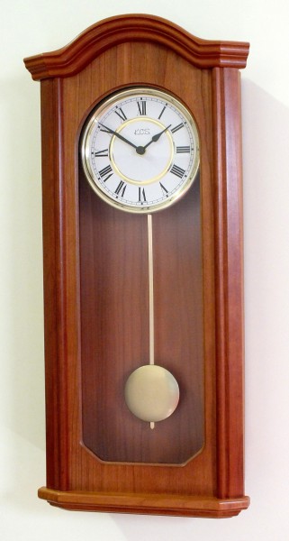 Wanduhr mit Pendel "Devon", Uhr, Wanduhr, Pendeluhr,Buche, Küche, Wohnzimmer, Diele/Flur, 58x28 cm, 