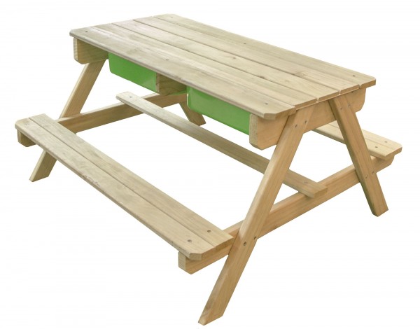 Picknicktisch "Julius" aus Zedernholz in braun 90x89x50cm Wassertisch