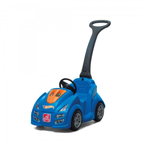 Kinderauto "Severin" in blau mit Schiebegriff aus Kunststoff 47x110,5x87,6cm