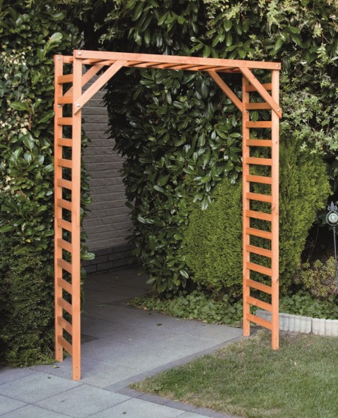 Pergola "Tammy", Kiefer, honigbraun, 137 x 47 x 200 cm, Gartenpergola, Rosenbogen, Garten