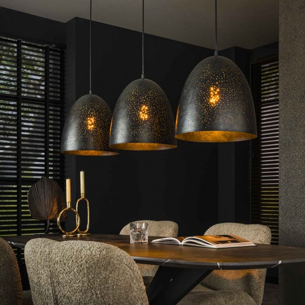 Hängelampe "Mika", 3L, modern, Metall, Wohnzimmer, Esszimmer, Industrial Style