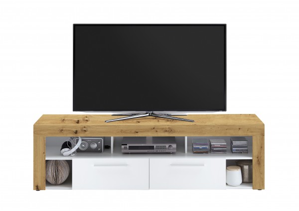 TV-Lowboard "Thor" Aristan Eiche weiß  in 180x53x41,5cm TV-Board Fernsehtisch