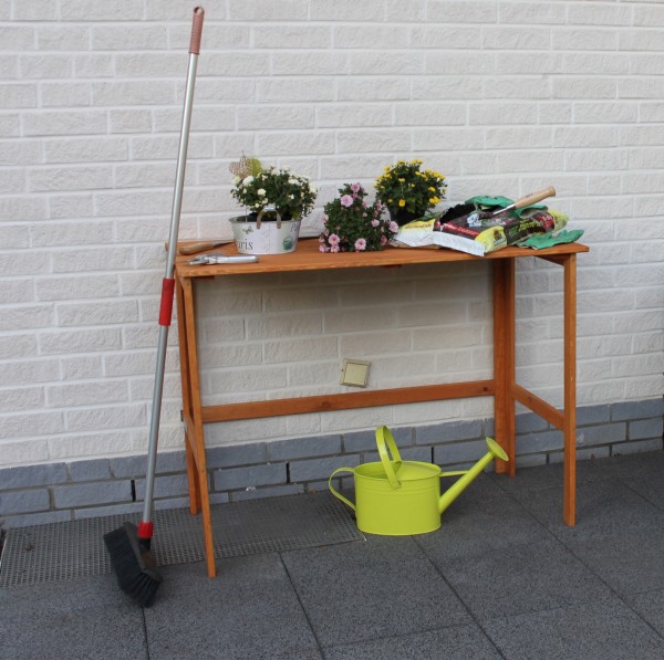 Gärtnertisch "Tonia" honigbraun klappbar wetterfest 116x58x86,5cm Kieferholz Pflanztisch