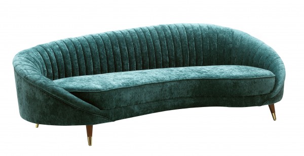 Sofa "Sissi" petrol 105cm(L/T)x246cm(B)x81cm(H) mit Steppnähten und Couch
