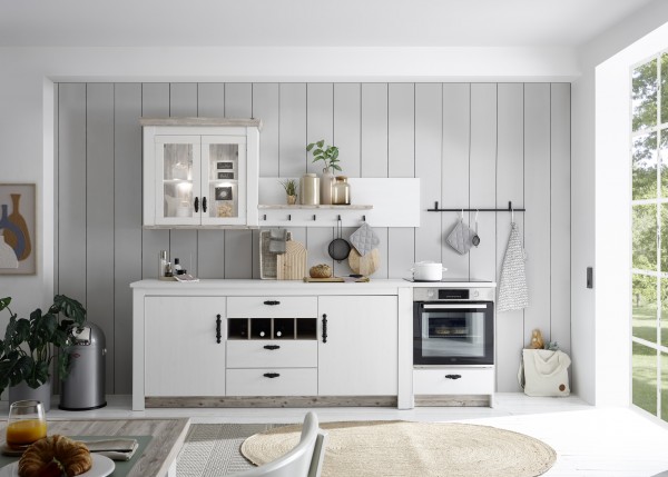 Küche "Kiruna" Anderson white Pine Oslo Pine 264x200x60cm Küchenzeile