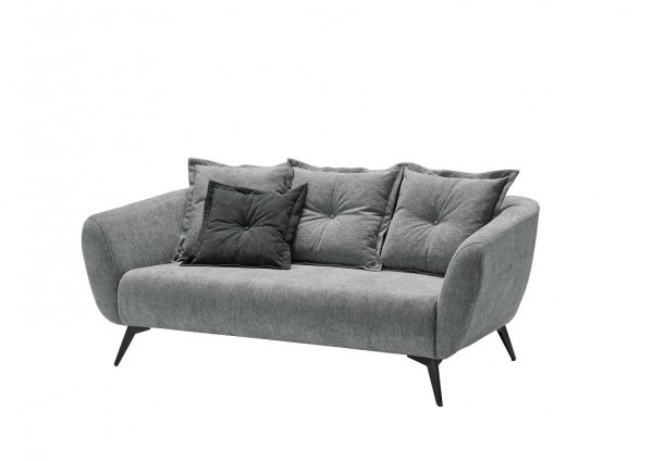 2,5-Sitzer Sofa "Mary" schwarz grau 196 x 80/94 x 103 cm (B/H/T) 100% Polyester Metallbeine