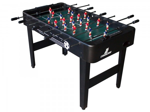 Fußballtisch "Messi" aus Holz in schwarz 122x61x79cm Tischfussball Kicker