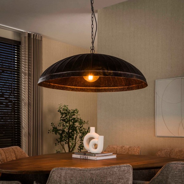Pendelleuchte „Verrano One“ – Smoked Brown, 1-flammige Design-Hängeleuchte Ø90 cm