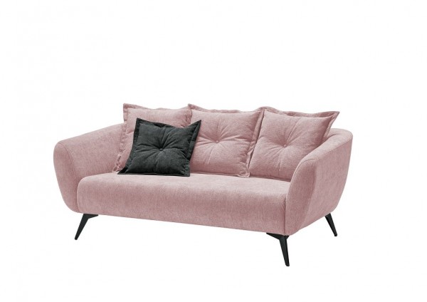 2,5-Sitzer Sofa "Mary" schwarz rosa 196 x 80/94 x 103 cm (B/H/T) 100% Polyester Metallbeine