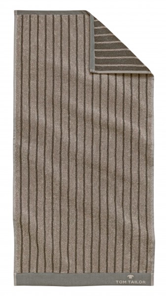Tom Tailor Handtuch 2er-Set "Bine", 50 x 100 cm, dunkelgrau, Badezimmertuch, Badezimmer