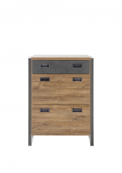 Schuhschrank "Java Living" Kommode Stirling Oak Nachbildung, 75x100x40 cm Flurschrank