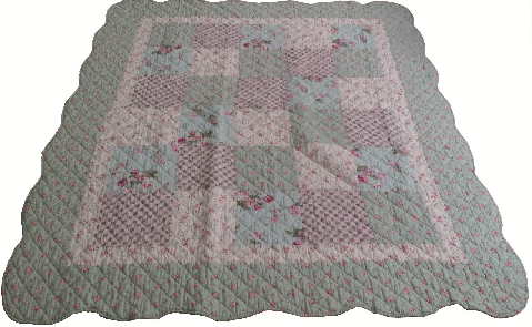 Beauty.Scouts Patchworkdecke Tagesdecke Plaid "Vintage Rose" 155x180 cm