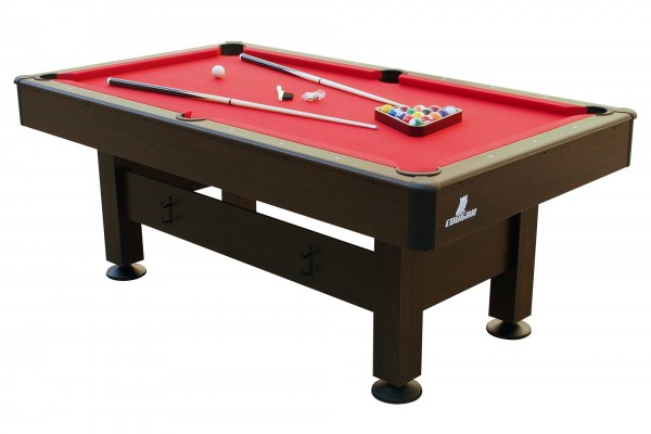 Billardtisch "Smith" in braun aus Holz 204x116x79cm Pool-Table