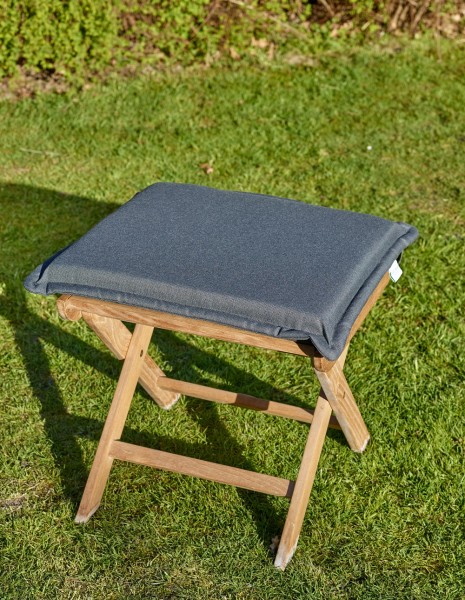 Polster für Hocker/Sessel, grau, 42 x 35 x 5 cm, Polsterauflage, Gartenpolster, Auflage, Garten