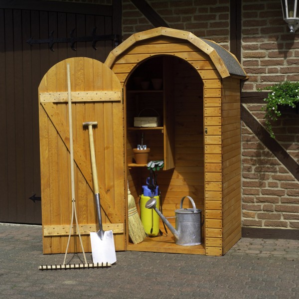 Geräteschrank "Tom", Kiefer, honigbraun, 110 x 83 x 180 cm, Gartenschrank, Outdoorschrank, Garten