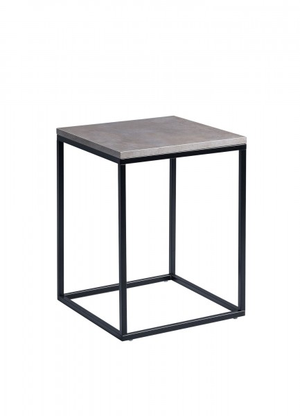 Beistelltisch "Mona 2" Dekor Keramikoptik Gestell Metall schwarz 40x51x40cm Tisch