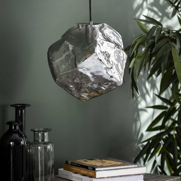 Zijlstra  7227 39C- Hängelampe 1 Lampe rock clear, 28x28x150cm, Chromed Glas, Industrial Style