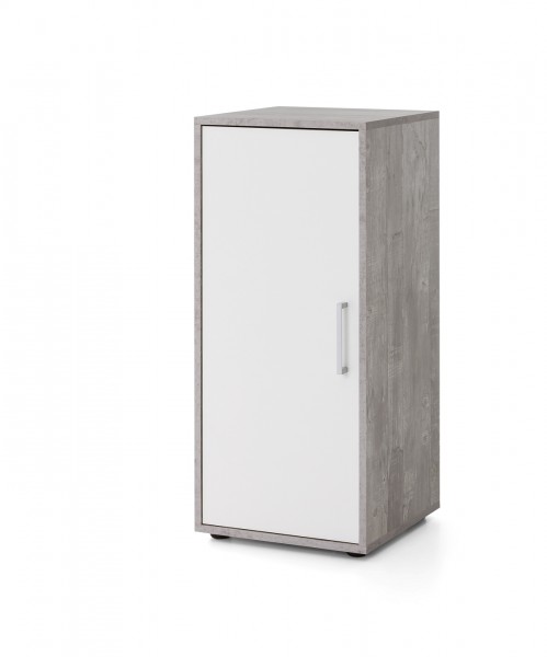 Schrank Anna Beton Weiss 38x85x37cm 1 Tur Schmal Buroschrank