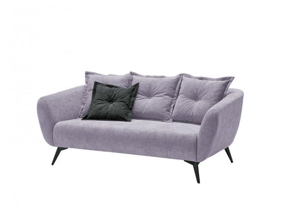 2,5-Sitzer Sofa "Mary" schwarz lila 196 x 80/94 x 103 cm (B/H/T) 100% Polyester Metallbeine