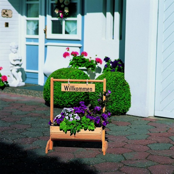 Blumentrog "Nadja", Kiefer, natur, 59 x 30 x 73 cm, Blumenpflanzkasten, Pflanzkasten, Garten