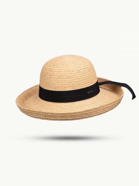 SCIPPIS Sommerhut „Nirina“ – Raffinierter Raffia-Hut in Natur mit schwarzem Ripsband