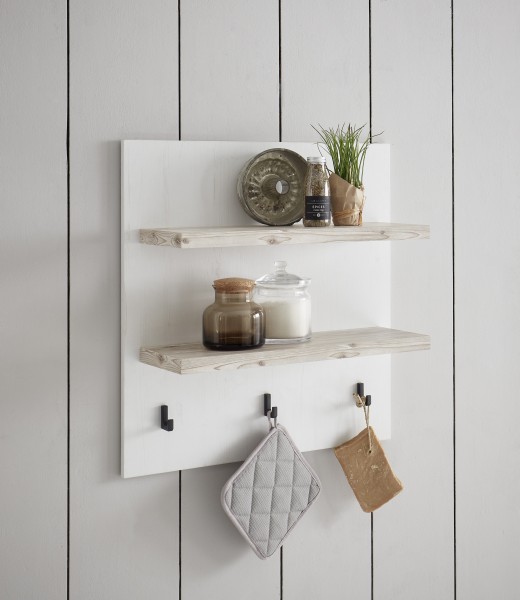Regal &quot;Kiruna II&quot; Anderson white Pine Oslo Pine 60x65x20cm Hängeregal