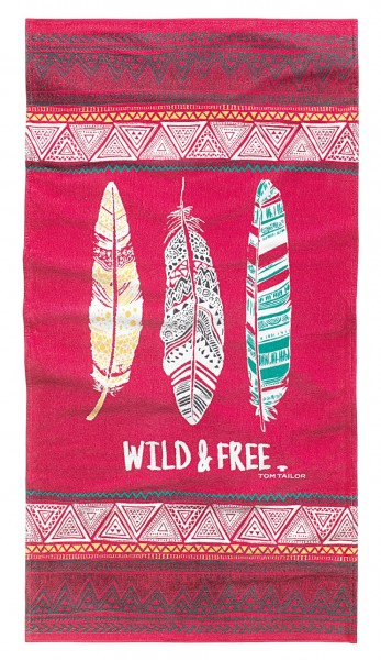 Tom Tailor Strandtuch "Wild Style", papaya, 85 x 160 cm, Duschtuch