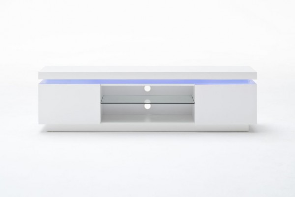 TV-Lowboard, "Cardoo" matt weiss, 175x49x40 cm inkl. LED Beleuchtung