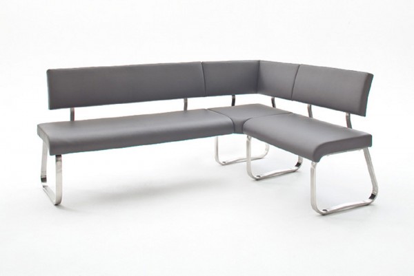 MCA Furniture Eckbank &quot;Frogo&quot; Sitzbank, Bank, Essbank, mit Rückenlehne, grau, 200x87x60cm