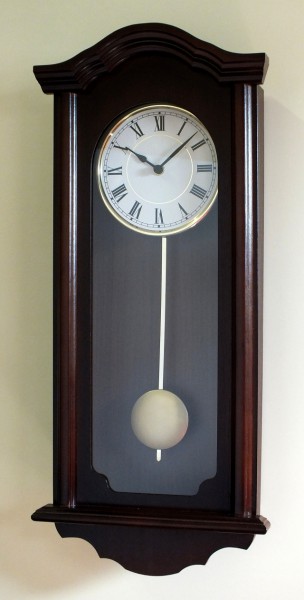 Wanduhr mit Pendel "Bedfordshire", Uhr, Wanduhr, Pendeluhr,Buche, Küche, Wohnzimmer, Diele/Flur, 61x