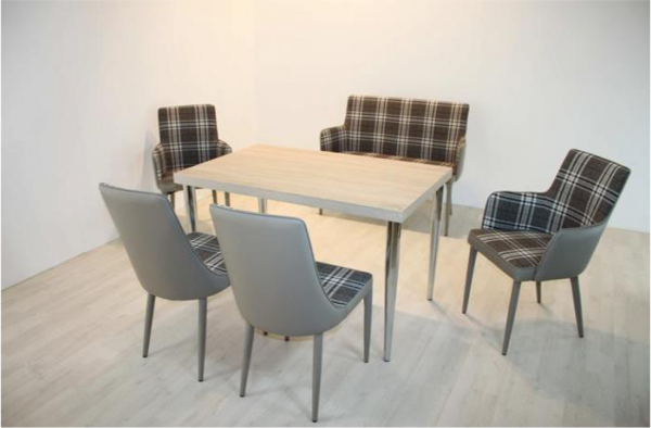 Essgruppe "Yuma" 6-tlg. Set 2xStuhl 2xSessel 1xSitzbank 1xVierfusstisch Tischgruppe Esszimmer