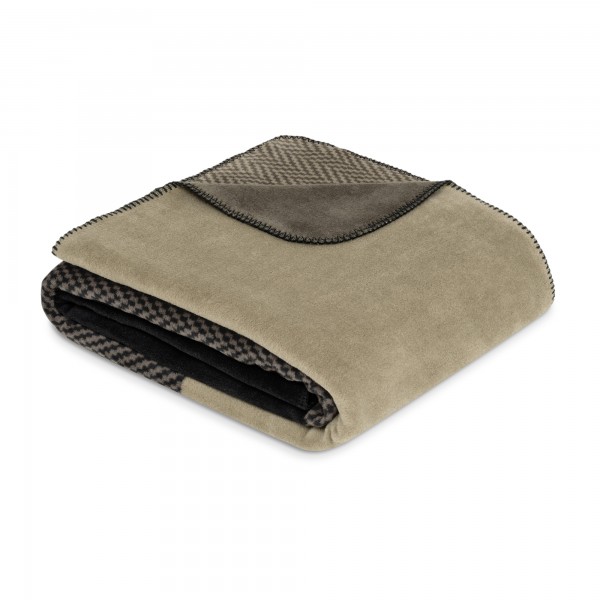 bugatti Decke Elegance Braun/Schwarz 150 × 200 cm – Weiche Baumwollmischung 