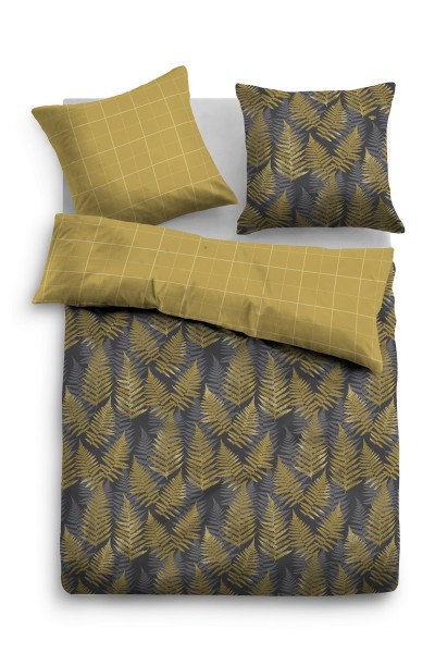 Tom Tailor Satin Bettwäsche "Irima", Baumwolle, mustard, Wendebettwäsche, Schlafzimmer