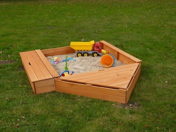 Sandkasten "Sandy IV", Kiefer, 172x260x22cm, Kindersandkasten, Garten, Spielzeug, Kinderspielzeug