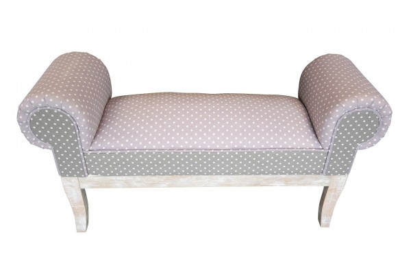 DESIGN POLSTERBANK Mary" | 104 cm, champagnerfarben | nostalgische Sitzbank | rosa-braun