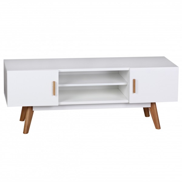 Sideboard "Luca" Massivholz Eiche braun weiß 45x120x42cm Kommode Anrichte