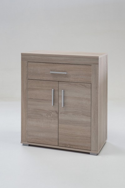 Schuhschrank, Kommode "Judy", Sonoma Eiche, 2 Türen, Schublade, 70x85x37cm