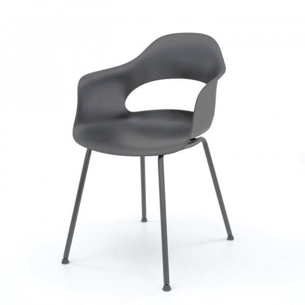 Zijlstra 3649-48 grau Schalensitz Kunststoff VPE 4 4er Set Schalensitz "Antria" grau 56x54x82cm (B/T/H) Stahlgestell Schalenstuhl Stuhl