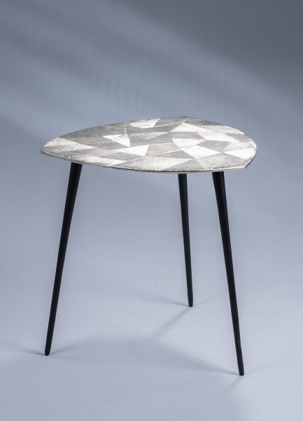 Couchtisch "Sanah II" 50 x 50 x 50 cm Metall Silberoptik antik schlicht modern Wohnzimmertisch