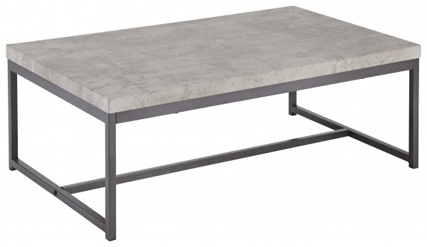 Couchtisch "Lilianne II" grau Metallgestell Betonoptik graphit 100x60x35cm Wohnzimmertisch