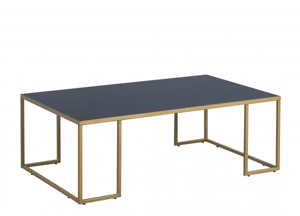 Couchtisch "Makka" 102x36x61cm Platte Glas schwarz Gestell Bronze Wohnzimmertisch