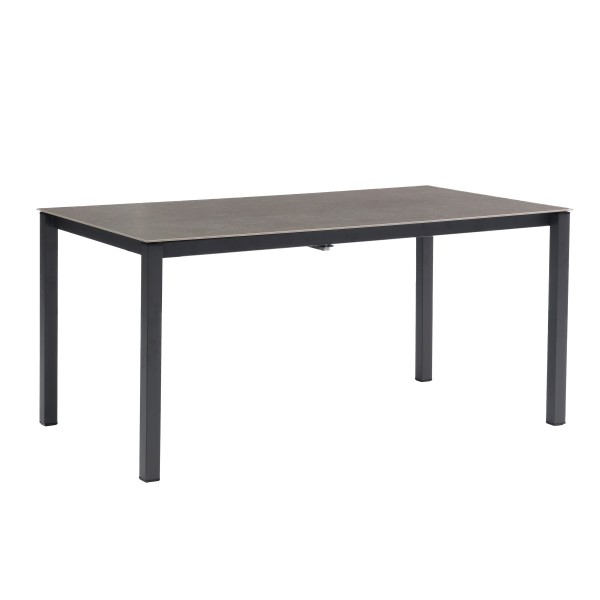 Ausziehtisch „Palazzo“ Outdoor   Anthrazit Stahl & Sinterstein modern & wetterfest 160/210 x 90 cm