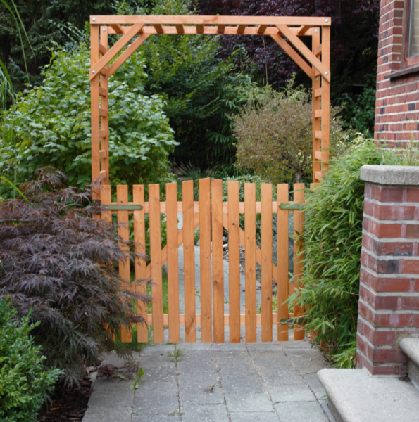 Pergola Rosenbogen &quot;Mary&quot; mit Türen Kiefer honigbraun 137x47x200 cm