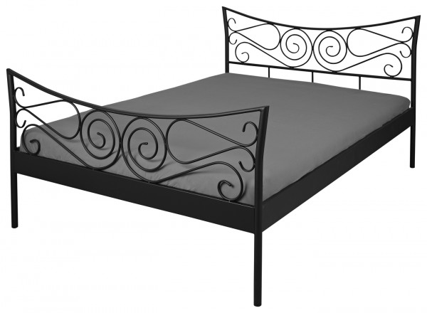 Bett "Madeleine" schwarz Metall 180x200cm Doppelbett Jugendbett Tagesbett Schlafzimmerbett