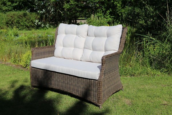 Sofa "Sally", vintage braun/natur, 142 x 100 x 74 cm, inkl. Polster, Loungesofa, Gartensofa, Garten