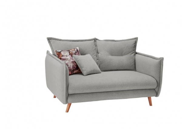 2-Sitzer "Manon" grau 162 x 97 x 110 cm (B/H/T) Sofa mit Wellenunterfederung und Armlehne