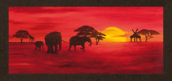 Bild Wandbild Kunstdruck Africa Sunset 70 x 33 cm