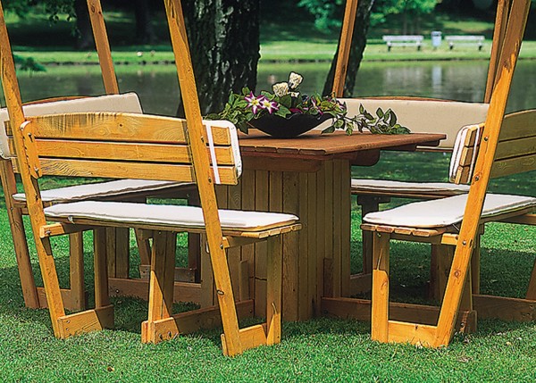 Sitz- und Rückenauflagen für Pavillon "Lena", beige, Auflagen, Möbelauflagen, Auflagenset, Garten