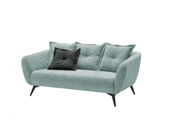 2,5-Sitzer Sofa "Mary" schwarz blau 196 x 80/94 x 103 cm (B/H/T) 100% Polyester Metallbeine